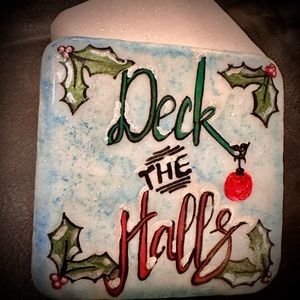 Hand painted 4” Santorini stone square